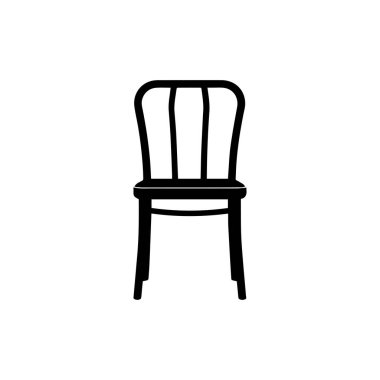 Sandalye ikonu. Vektör çizimi. Beyaz arkaplanda izole.