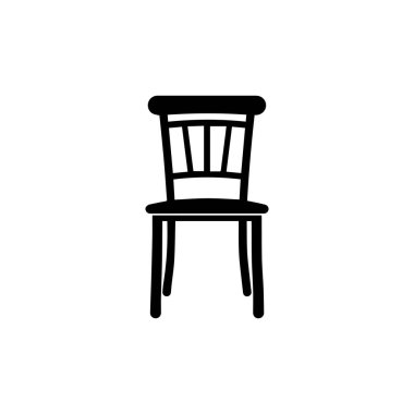 Sandalye ikonu. Vektör çizimi. Beyaz arkaplanda izole.