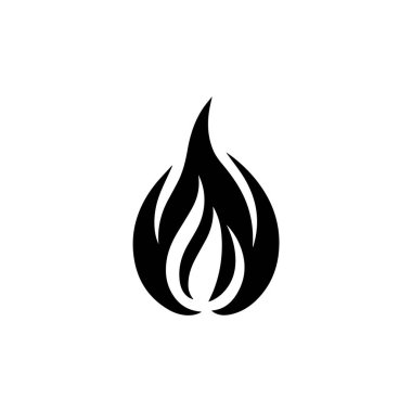 Ateş alevi ikonu vektör tasarımı güç ve enerjinin sembolü. Düz biçim