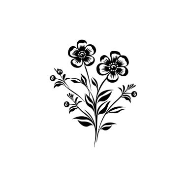 Güzellik Çiçekleri Vektör ikonu tasarımı Şablon çiçek bahçesi süsü.