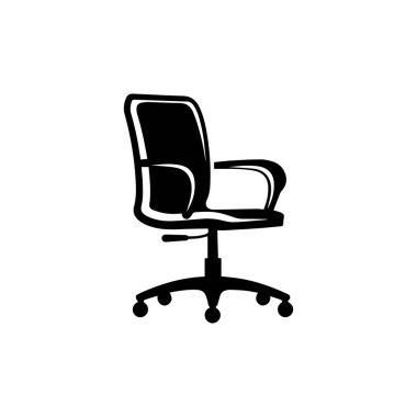 Ofis koltuğu ikonu. Vektör çizimi. Beyaz arkaplanda izole.