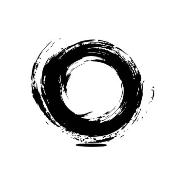 Çember şeklinde fırçala Siyah renk tasarımı.