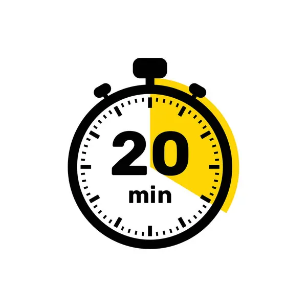 20分钟模拟时钟图标白色背景设计 矢量图形