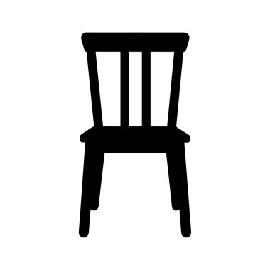 Sandalye simgesi. Vektör illüstrasyonu. Beyaz arkaplanda izole edilmiş..