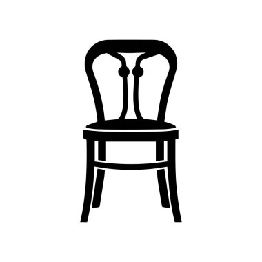 Sandalye simgesi. Vektör illüstrasyonu. Beyaz arkaplanda izole edilmiş..