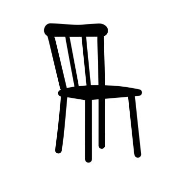 Sandalye simgesi. Vektör illüstrasyonu. Beyaz arkaplanda izole edilmiş..