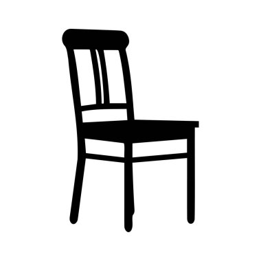 Sandalye simgesi. Vektör illüstrasyonu. Beyaz arkaplanda izole edilmiş..