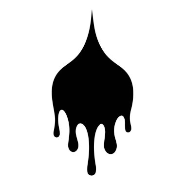 Boya siyah vektör damlatır. Beyaz arkaplan dizaynı ile izole edilmiş.