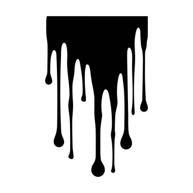 Boya siyah vektör damlatır. Beyaz arkaplan dizaynı ile izole edilmiş.