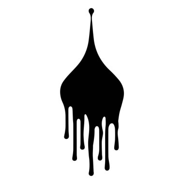 Boya siyah vektör damlatır. Beyaz arkaplan dizaynı ile izole edilmiş.