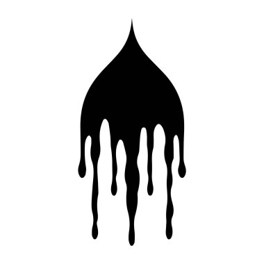 Boya siyah vektör damlatır. Beyaz arkaplan dizaynı ile izole edilmiş.