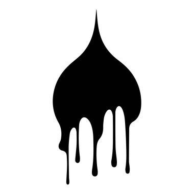 Boya siyah vektör damlatır. Beyaz arkaplan dizaynı ile izole edilmiş.