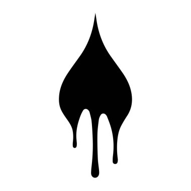 Boya siyah vektör damlatır. Beyaz arkaplan dizaynı ile izole edilmiş.