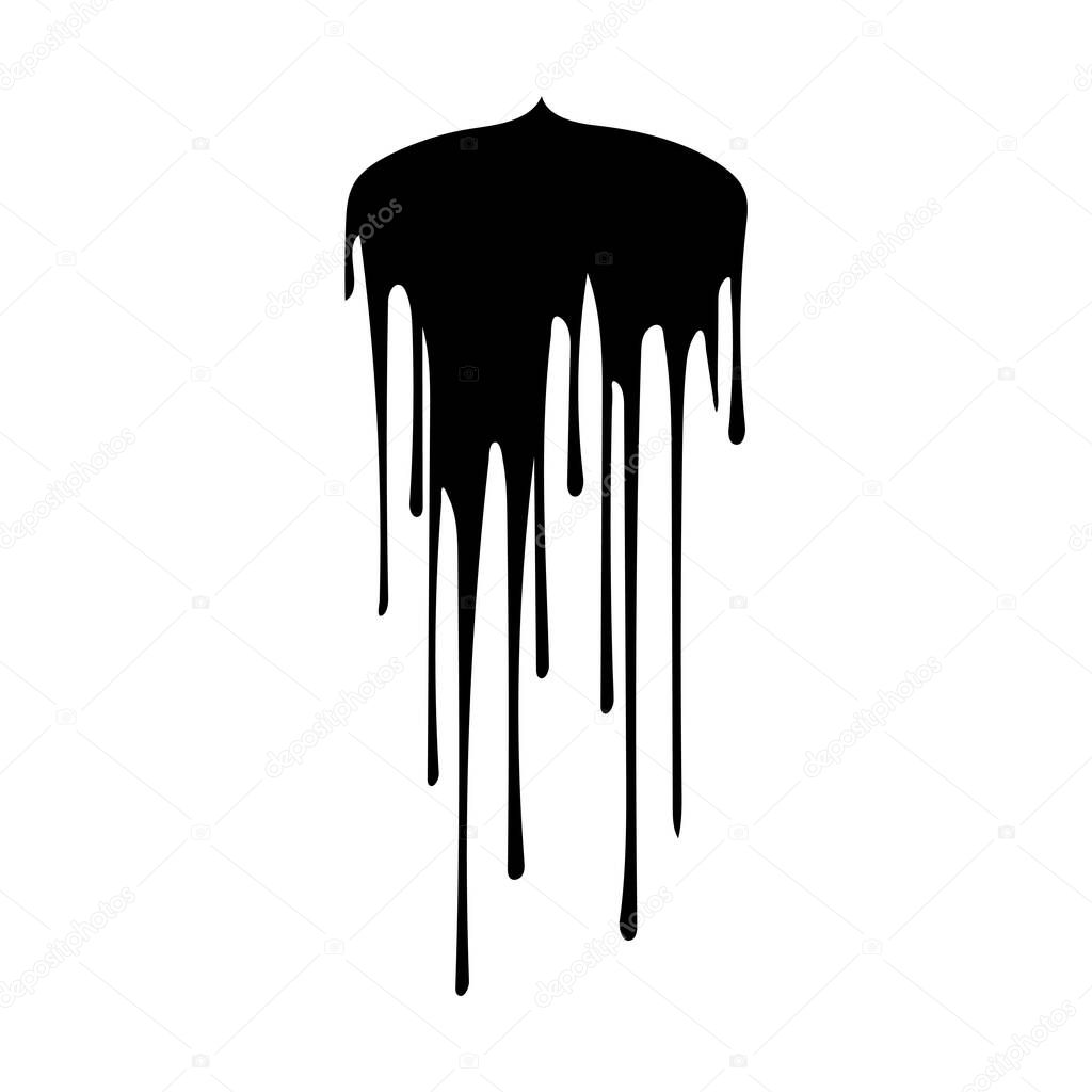Paint drips black vector. Isolated on a white background design.