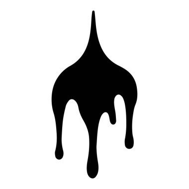 Boya siyah vektör damlatır. Beyaz arkaplan dizaynı ile izole edilmiş.