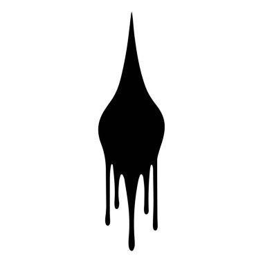 Boya siyah vektör damlatır. Beyaz arkaplan dizaynı ile izole edilmiş.