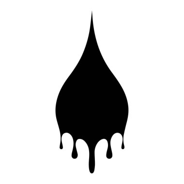 Boya siyah vektör damlatır. Beyaz arkaplan dizaynı ile izole edilmiş.