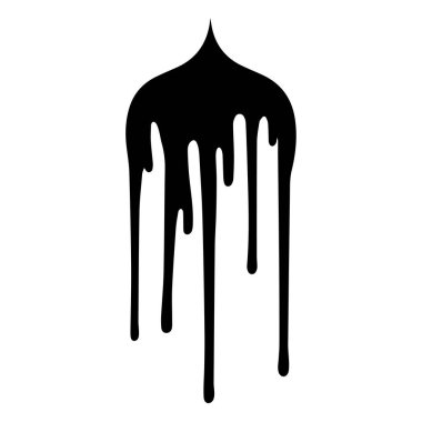 Boya siyah vektör damlatır. Beyaz arkaplan dizaynı ile izole edilmiş.