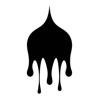 Boya siyah vektör damlatır. Beyaz arkaplan dizaynı ile izole edilmiş.