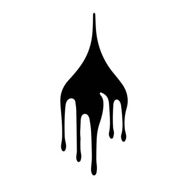 Boya siyah vektör damlatır. Beyaz arkaplan dizaynı ile izole edilmiş.