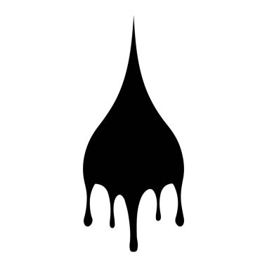 Boya siyah vektör damlatır. Beyaz arkaplan dizaynı ile izole edilmiş.