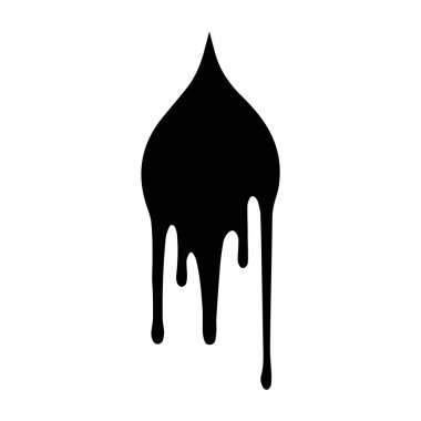 Boya siyah vektör damlatır. Beyaz arkaplan dizaynı ile izole edilmiş.