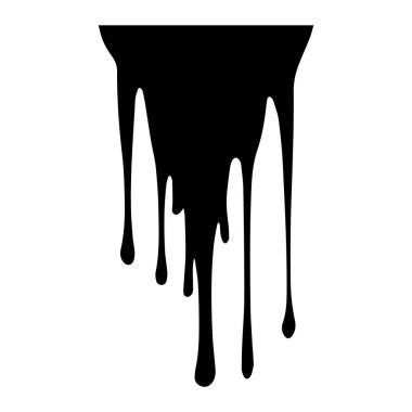 Boya siyah vektör damlatır. Beyaz arkaplan dizaynı ile izole edilmiş.
