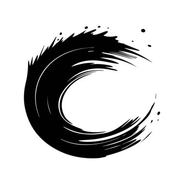 Çember şeklinde fırçala Siyah renk tasarımı.