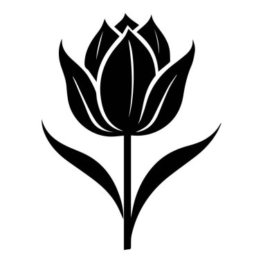 Lale çiçeği ikonu. Vektör tasarımının basit illüstrasyonu.