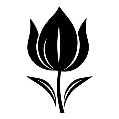 Lale çiçeği ikonu. Vektör tasarımının basit illüstrasyonu.