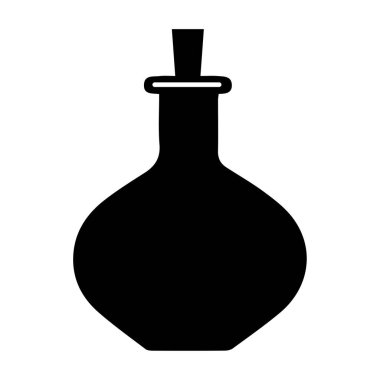 Laboratuvar Şişe Simgesi. Beyaz arkaplanda düz stil siyah.