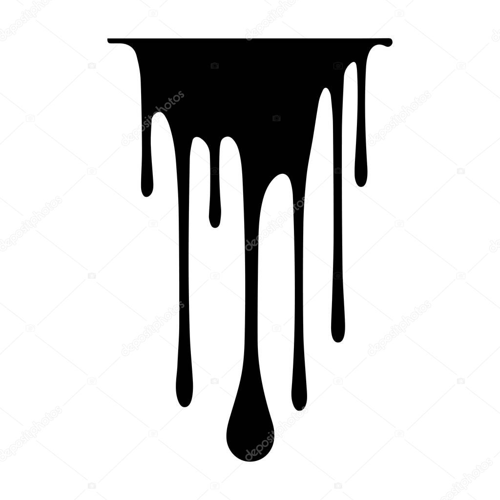 Paint drips black vector. Isolated on a white background design.