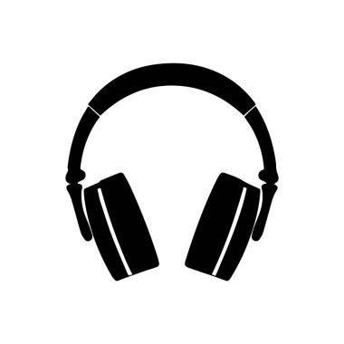 Kulaklık ikonu. Beyaz arkaplanda izole edilmiş vektör.