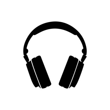 Kulaklık ikonu. Beyaz arkaplanda izole edilmiş vektör.