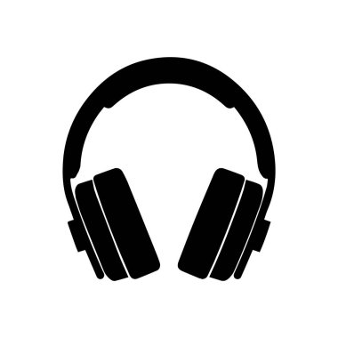Kulaklık ikonu. Beyaz arkaplanda izole edilmiş vektör.