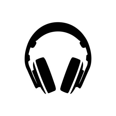Kulaklık ikonu. Beyaz arkaplanda izole edilmiş vektör.