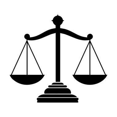 Simgeyi ölçekle. Hukuk ve adalet teması. İzole tasarım. Vektör illüstrasyonu.