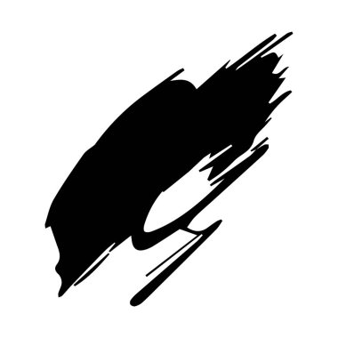 Beyaz arkaplanda fırça darbesi siyaha boyası, vektör illüstrasyonu.