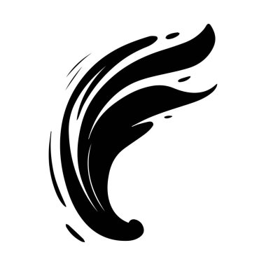 Beyaz arkaplanda fırça darbesi siyaha boyası, vektör illüstrasyonu.