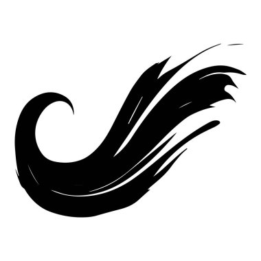 Beyaz arkaplanda fırça darbesi siyaha boyası, vektör illüstrasyonu.