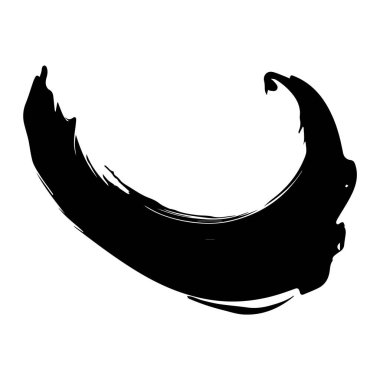 Beyaz arkaplanda fırça darbesi siyaha boyası, vektör illüstrasyonu.