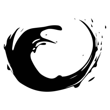 Beyaz arkaplanda fırça darbesi siyaha boyası, vektör illüstrasyonu.