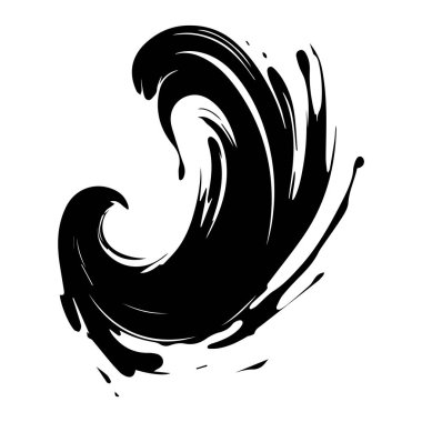 Beyaz arkaplanda fırça darbesi siyaha boyası, vektör illüstrasyonu.