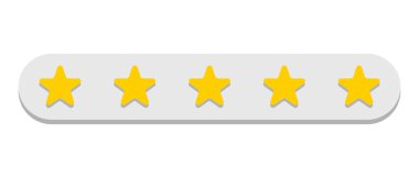 Yıldız derecelendirme beş simgesi. Düz illüstrasyon web tasarımı.