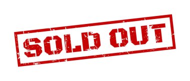 Beyaz arka planda kırmızı pul satıldı. Vektör tasarımını yazdır.