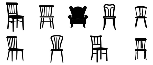 Chair icon set. Vector illustration. Isolated on white background.