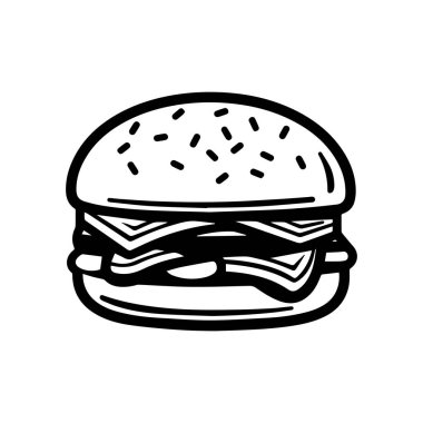 Hamburger Gıda beyaz arkaplan vektör tasarımı.