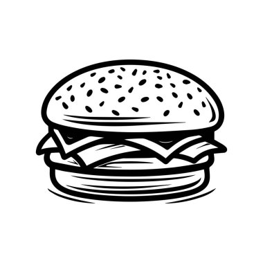 Hamburger Gıda beyaz arkaplan vektör tasarımı.