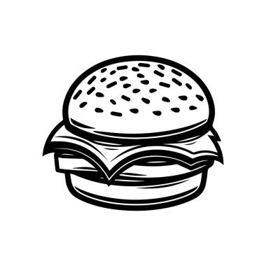 Hamburger Gıda beyaz arkaplan vektör tasarımı.