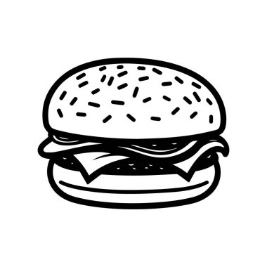 Hamburger Gıda beyaz arkaplan vektör tasarımı.